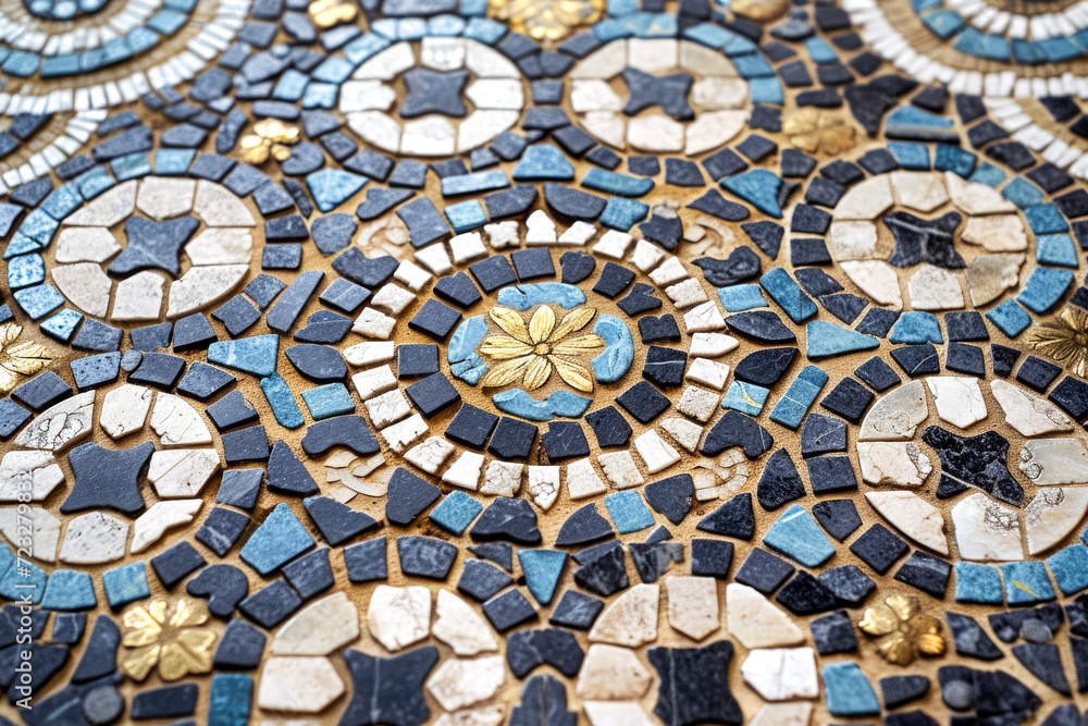 breathtaking mosaic of tiles comes together to form a stunning work of art