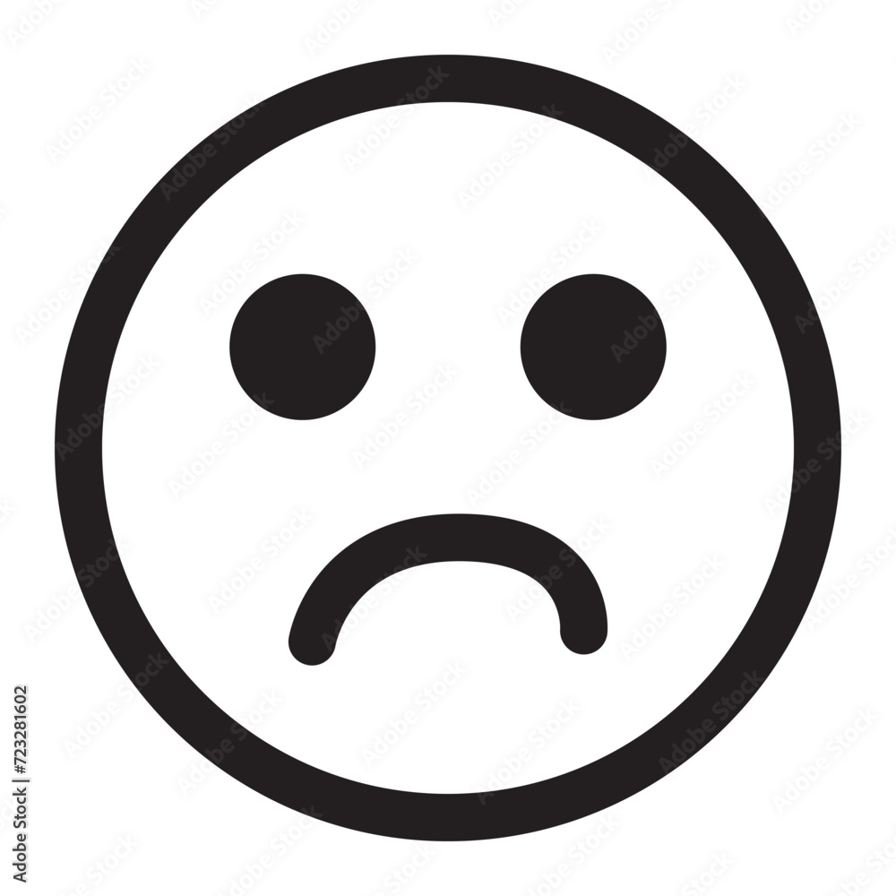 Fototapeta premium sad emoji smiley faces line art vector icon for apps and websites 