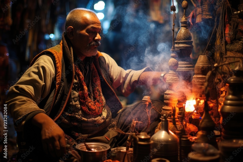 Fototapeta premium shisha water pipes in egypt. ai generated