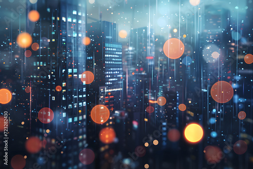 Urban Dreamscape: Ethereal Abstract Bokeh in City Night