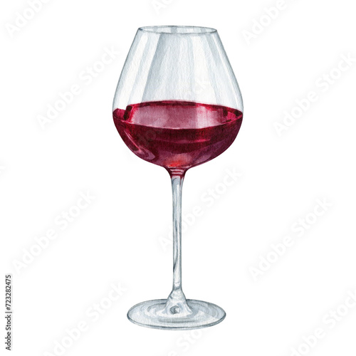 Watercolor wineglass clipart Illustration