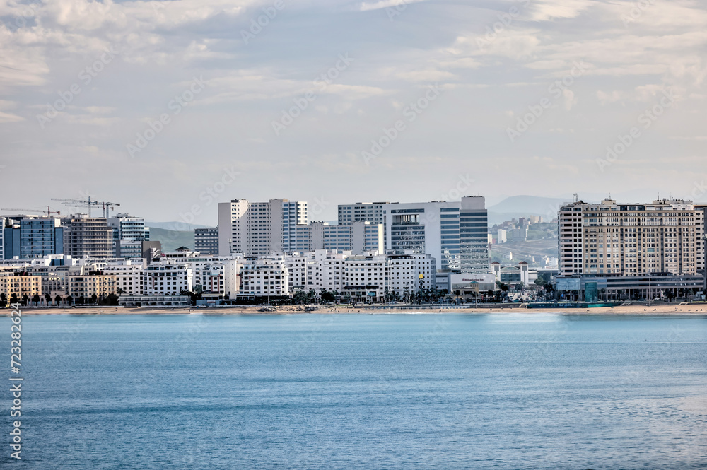 Obraz premium Tangier, Morocco - December 29, 2023: Views from the port of Tangier, Morocco 