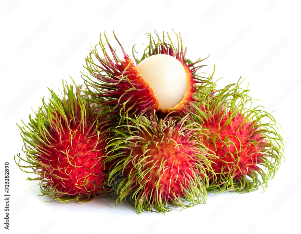 Rambutan isoliert auf weißen Hintergrund, Freisteller Rambutan isoliert auf weißen Hintergrund, Freisteller