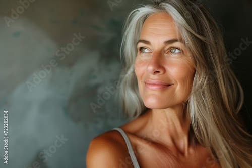 The Timeless Beauty Of A Confident Older Woman: Radiant, Flawless Skin And An Aura Of Happiness © Anastasiia