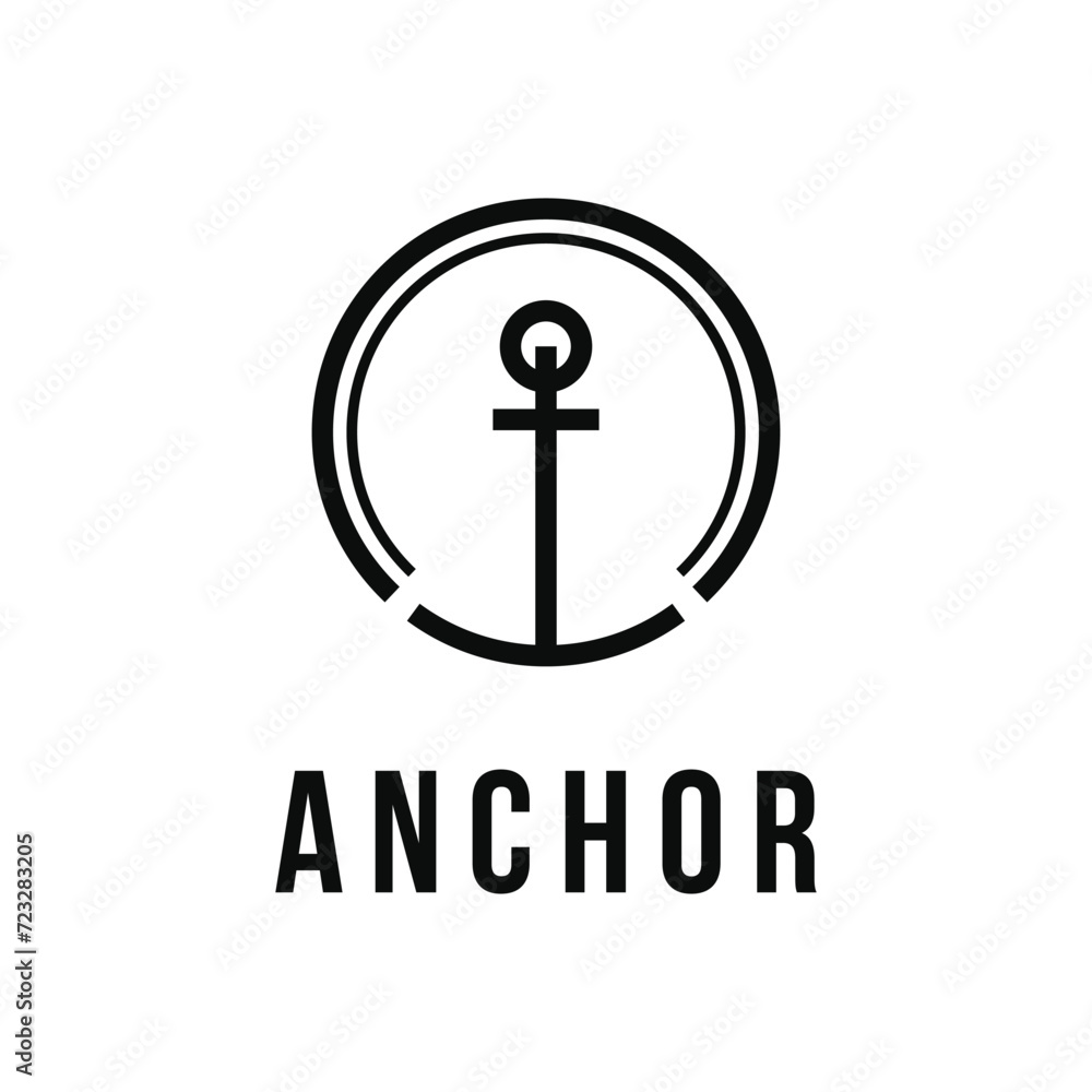 Simple anchor logo design with circle Simple anchor logo design with circle