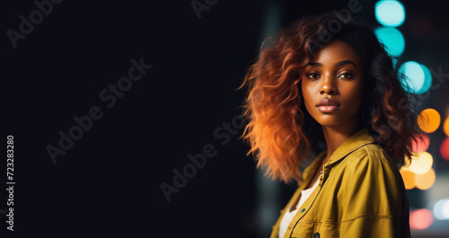 Beautiful woman african model portrait.