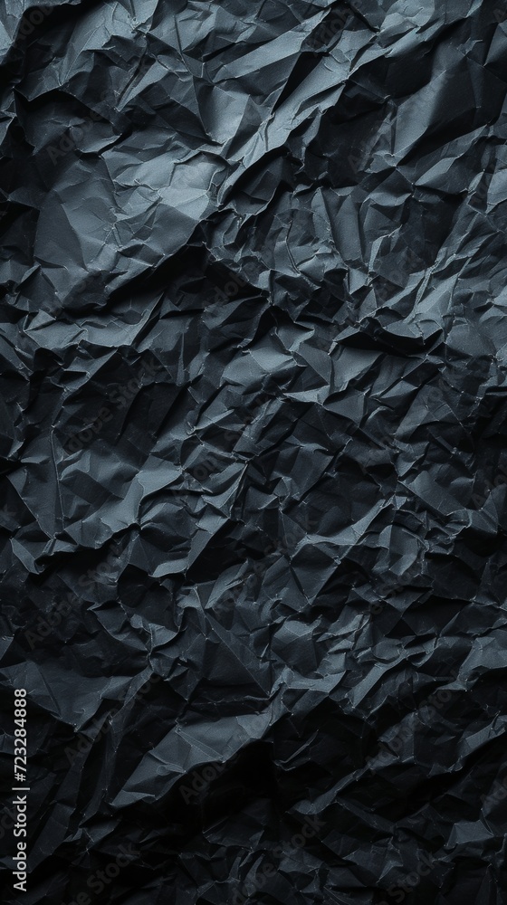 Black Crumpled Paper Background With Texture and Shadows Black Crumpled Paper Background With Texture and Shadows