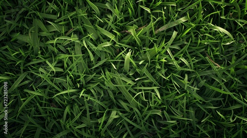 Close Up of Lush Green Grass Field With Dew Drops