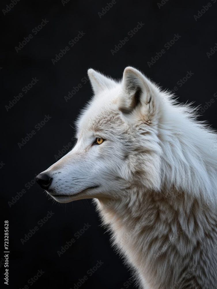 Arctic wolf on black background Arctic wolf on black background