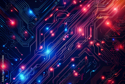 futuristic and high-tech background with circuit board motifs