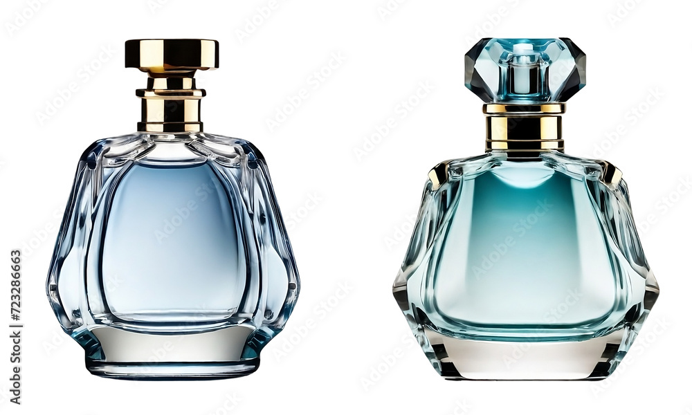 Pair of Perfume Bottles on a Transparent Background, PNG Pair of Perfume Bottles on a Transparent Background, PNG