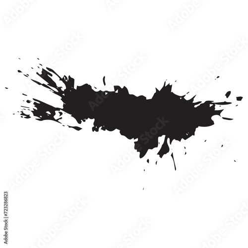 Ink brush stroke isolated on transparent background, paint splatter, artistic design Ink splash. High quality manually traced. Drop element, Rough stain with  smudge, spray paint blot © SappiStudio