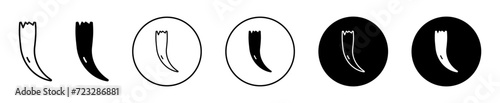 Tusk vector icon set collection. Tusk Outline flat Icon.