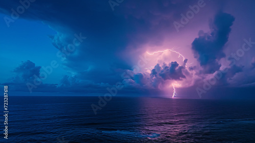 A thunderstorm over an open ocean. © Lisan
