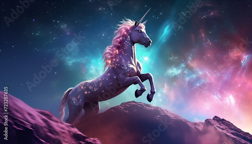 Beautiful Unicorn Design, Perfect for your Project or Wallpaper, Ai Generative © Romain