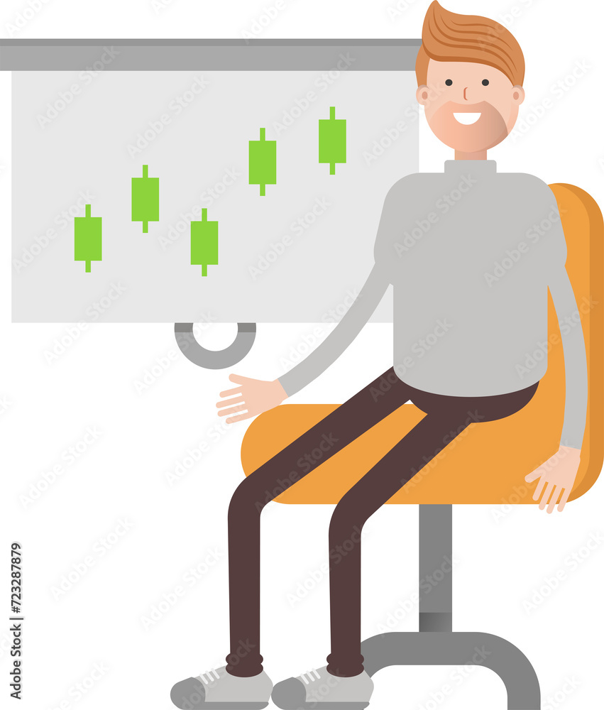 Male Character Presenting Candlestick Chart
Male Character Presenting Candlestick Chart
