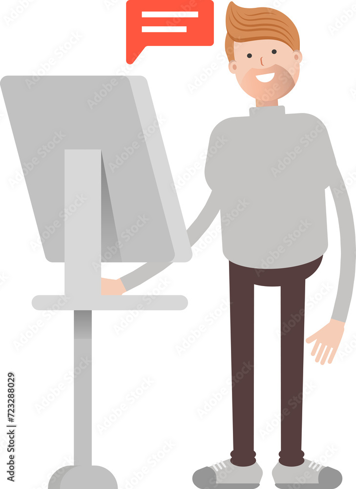 Male Character Working on Computer
Male Character Working on Computer