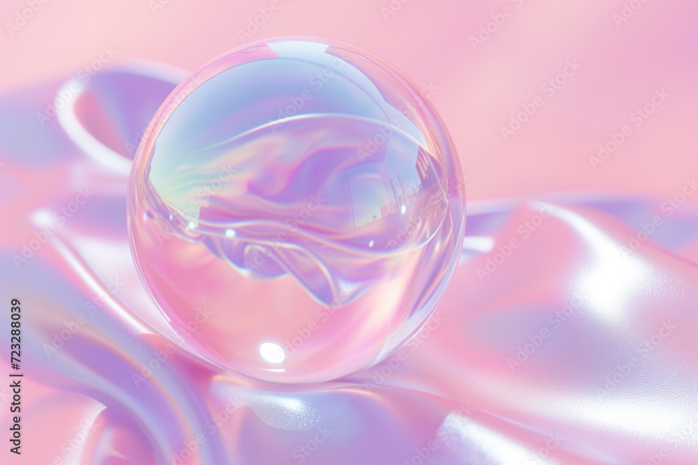 iridescent chromatic liquid with spherical bubble iridescent chromatic liquid with spherical bubble