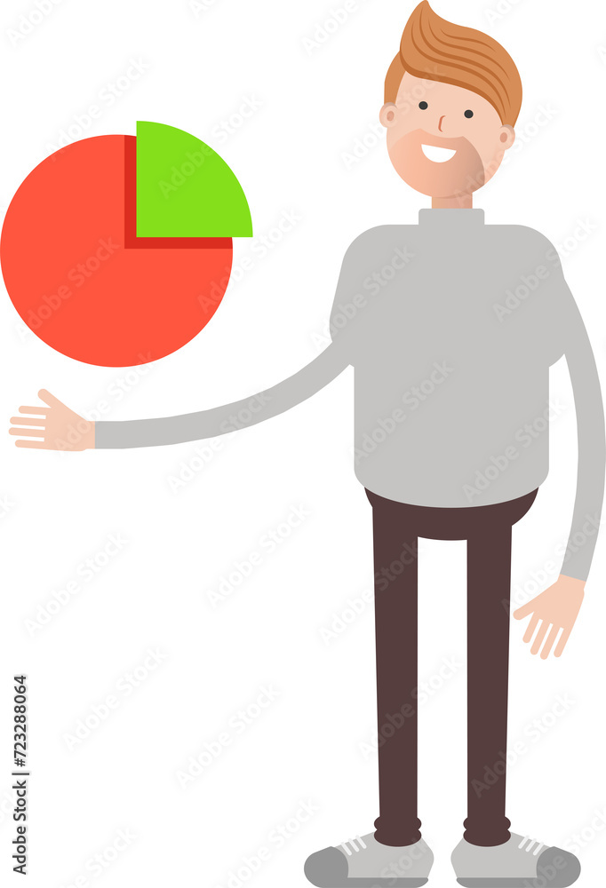 Male Character Holding Pie Chart
Male Character Holding Pie Chart