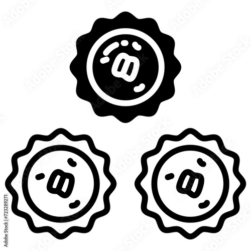 Butter tart glyph and line vector illustration