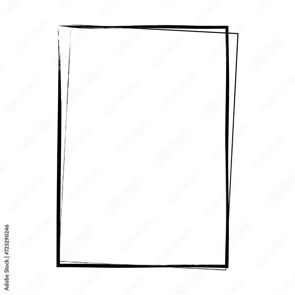Frame border, grunge shape icon, vertical rectangle decorative doodle element for design in vector illustration Frame border, grunge shape icon, vertical rectangle decorative doodle element for design in vector illustration