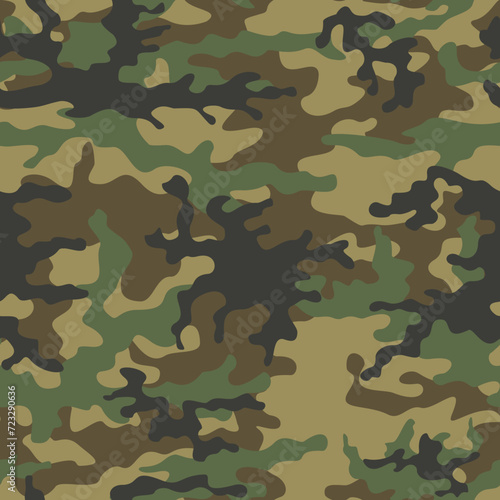 Vector camouflage classic pattern seamless background