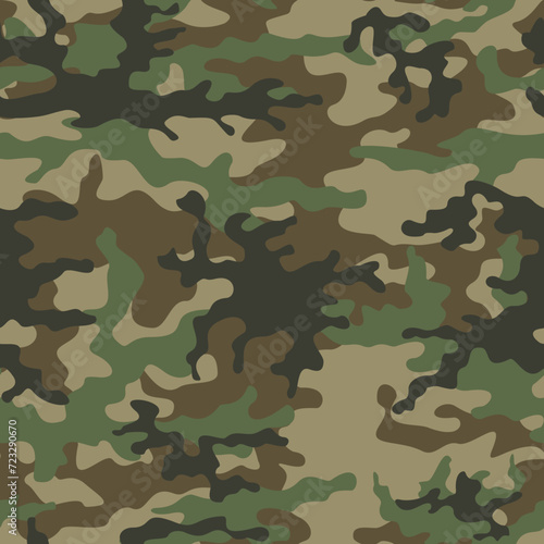  Texture camouflage military background repeat pattern, seamless green print