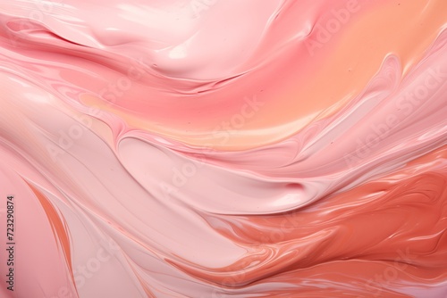 composition for product presentation. Beautiful trendy peach fuzz color background.