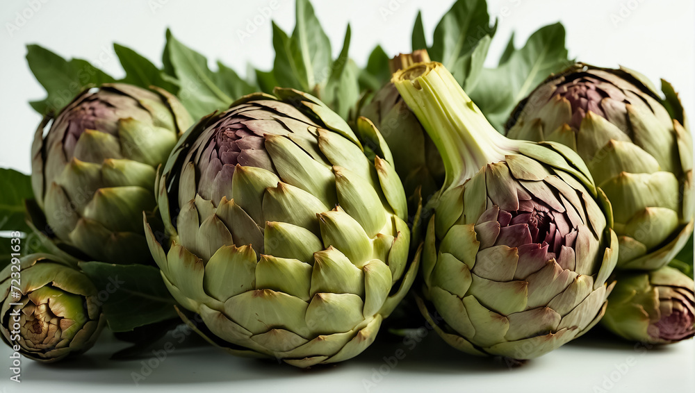 Fototapeta premium Group of fresh whole artichokes