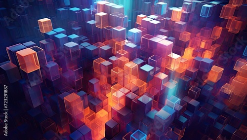 colorful cubes in a maze