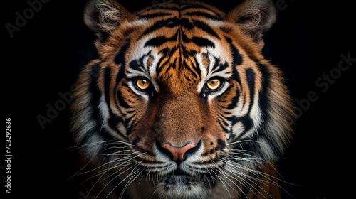 Majestic Tiger Face in 8K Ultra HD on Black