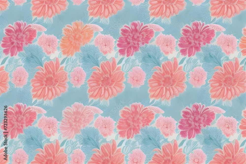 colorful floral textile pattern background wallpaper