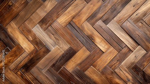 Parquet wood floor with a herringbone pattern, wood texture, background