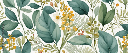 Gentle Blossoms: A Vintage-Inspired Watercolor Tapestry