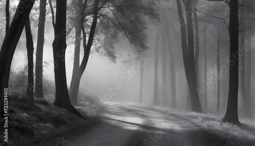 Whispers of Adventure Endless road through a rainforest, whispering tales of faraway lands and untold stories
