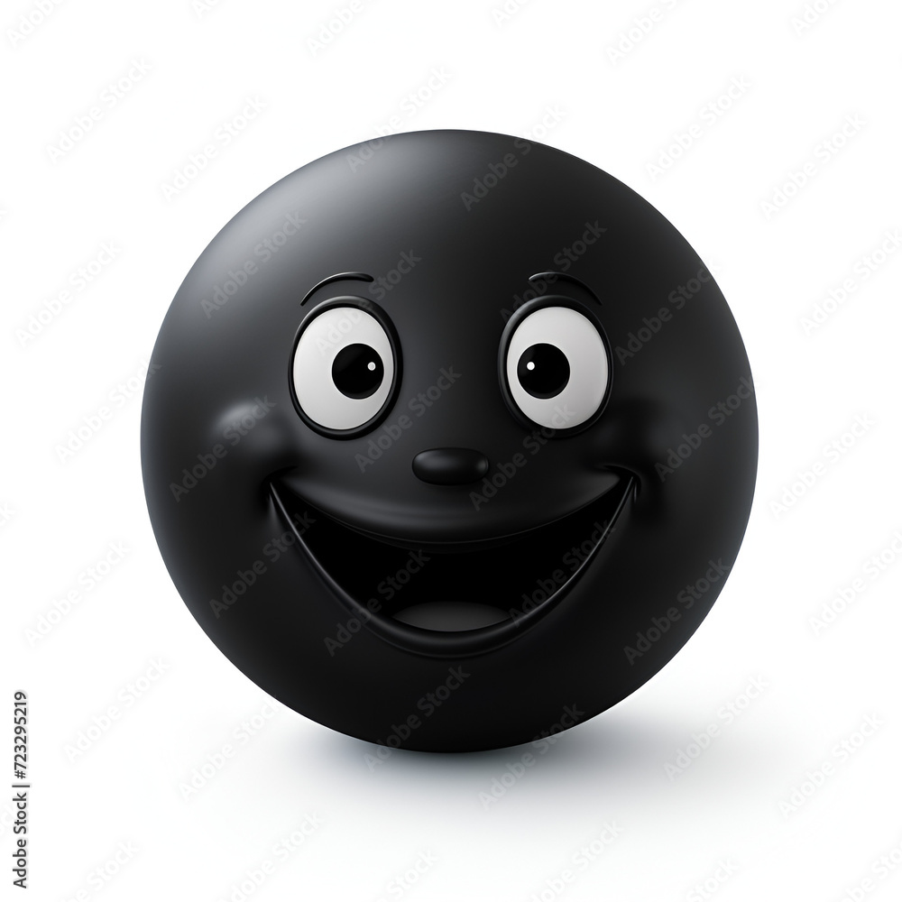 Fototapeta premium 3d smiley face black emoticon