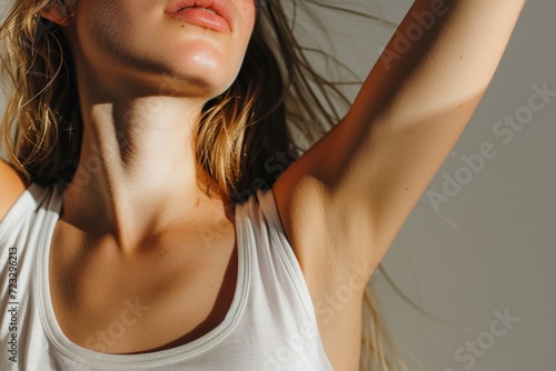 Closeup Of Womans Armpits On White