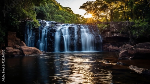 Beautiful cascade waterfall in pirenopolis goias brazil