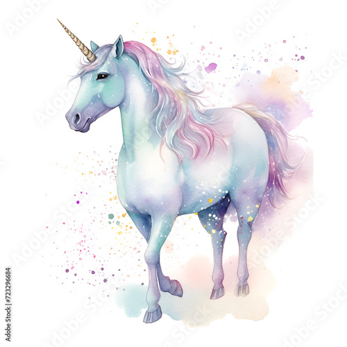 Beautiful Unicorn Watercolor Clipart  Perfect Design for Your Project and Creations  Ai Generative