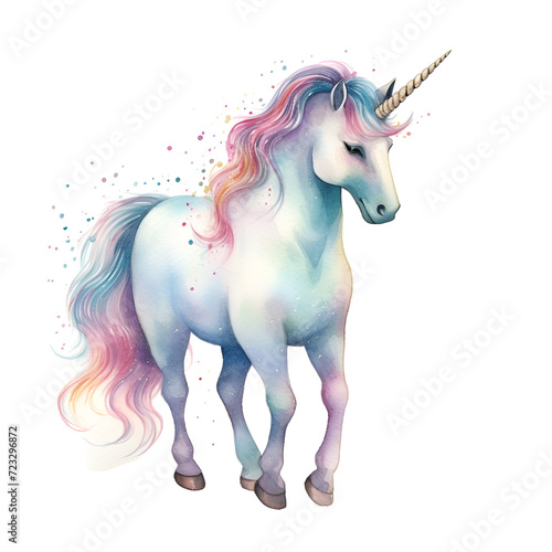 Beautiful Unicorn Watercolor Clipart  Perfect Design for Your Project and Creations  Ai Generative