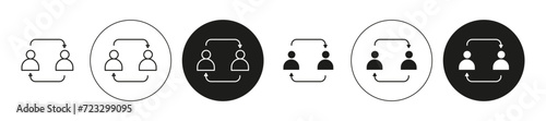 C2C icon set in thin line outline style. C2C linear vector sign