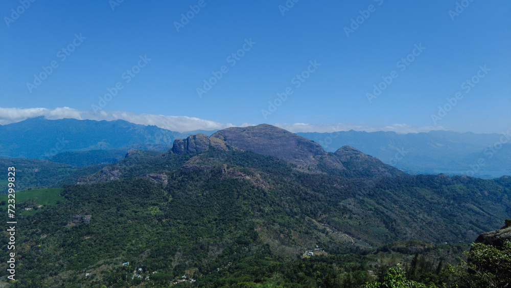 View of the mountains in the morning, Western ghats mountain range, Kerala 