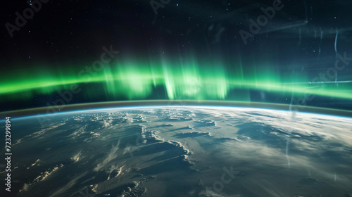 The aurora borealis from space. photo