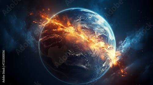 Digital technology universe earth abstract graphics poster web page PPT background © ma