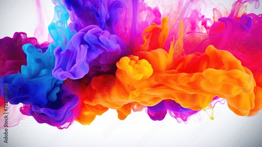 Close up of colored ink swirling in water. Perfect for abstract backgrounds or artistic projects Close up of colored ink swirling in water. Perfect for abstract backgrounds or artistic projects