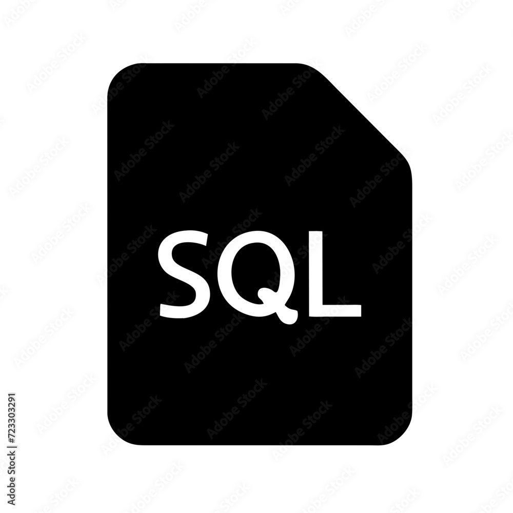 Document sql file icon vector isolated on white Document sql file icon vector isolated on white