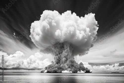 Monochrome Image Capturing The Destructive Power Of Nuclear Detonation