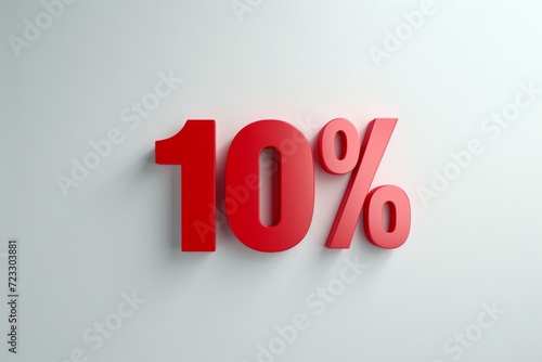Red Text 10 Percent On White Background