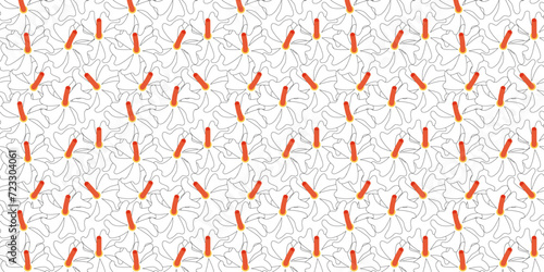 Seamless Parijat Fallen Flower Pattern Isolated on Transparent Background