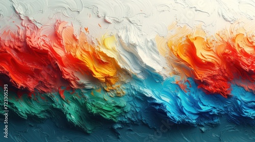  a close up of a multicolored painting with water droplets on the bottom and bottom of the painting on the bottom of the picture.